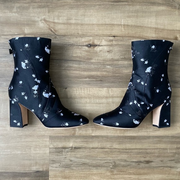 [Zac Posen] NWOB Inez Brocade Floral Block Heel Boot 38.5 - Picture 3 of 16